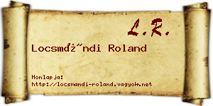 Locsmándi Roland névjegykártya